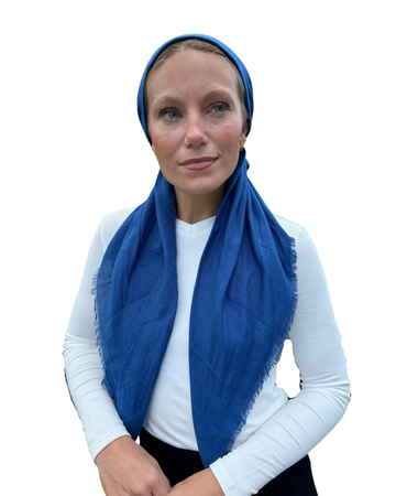 TYED Blue Shimmer Adjustable Pre-tied Bandanna with Velvet Grip Myselflingerie.com